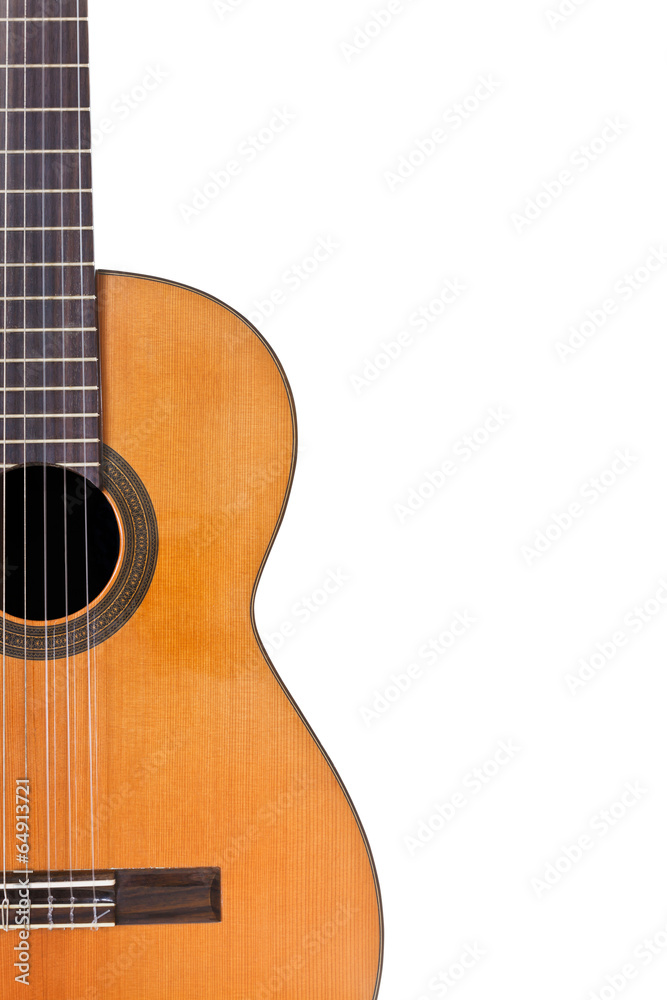 copyspace and half of classical guitar copyspace and half of classical guitar