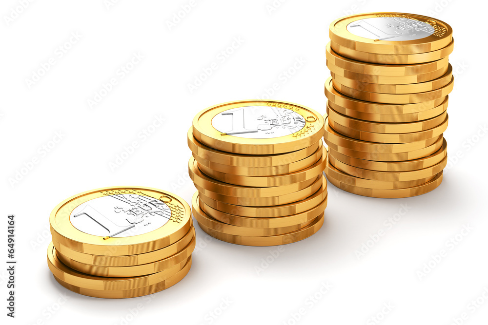 Stack of Euro coins isolated on white background Stack of Euro coins isolated on white background