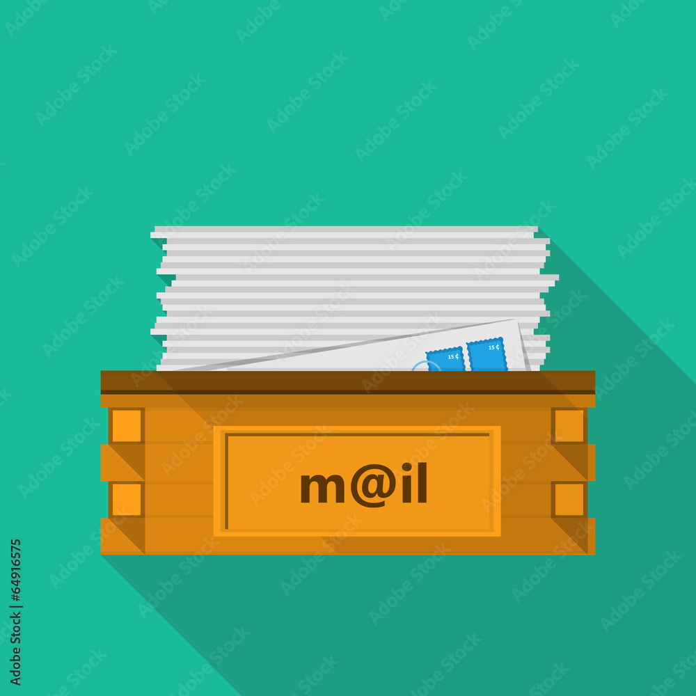 Flat icon for a mailbox for site and business Flat icon for a mailbox for site and business