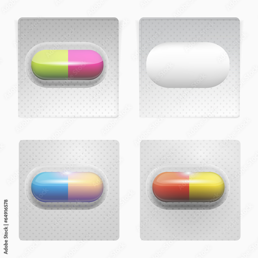 Illustration of colored pills Illustration of colored pills