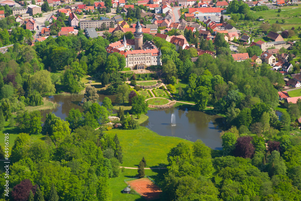 Schloss Wiesenburg - Vogelperspektive
