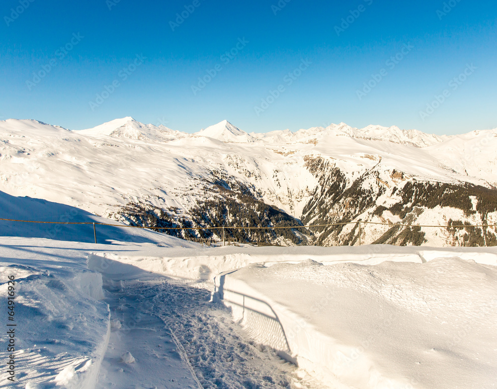 Ski resort Bad Gastein in winter snowy mountains, Austria