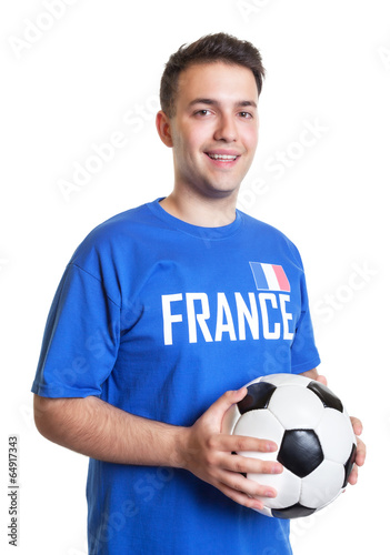 Football player from France looking at camera