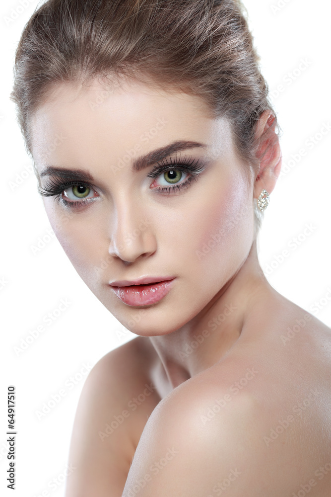 portrait of sexy whiteheaded young woman on a white portrait of sexy whiteheaded young woman on a white