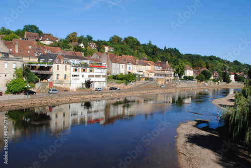 River Vezere in the market town of Le Bugue, France © Peter