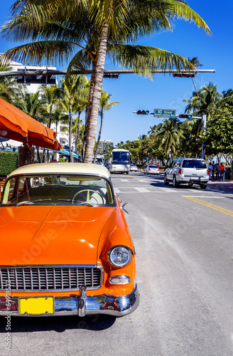 Classic American Car on South Beach, Miami. © beatrice prève