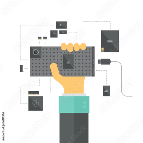 Modular smartphone concept illustration