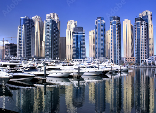 Canvas Print dubai marina yaght bay