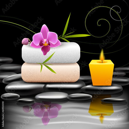 Fototapeta Naklejka Na Ścianę i Meble -  Spa dark background