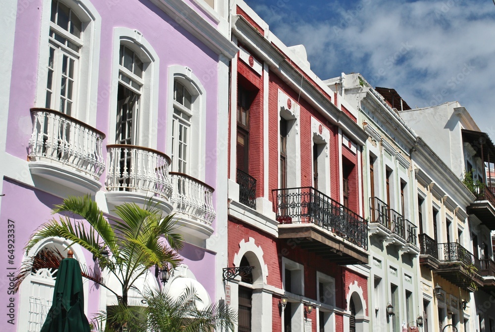 Naklejka premium Caribbean architecture in San Juan, Puerto Rico