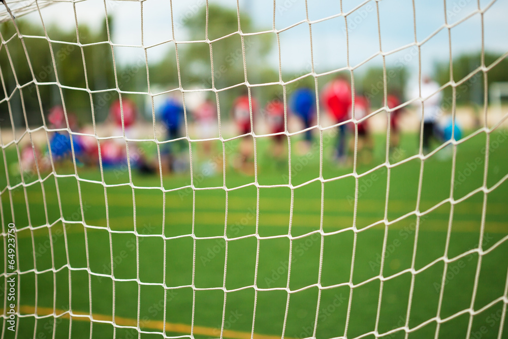 Obraz premium Soccer Net Selective Focus