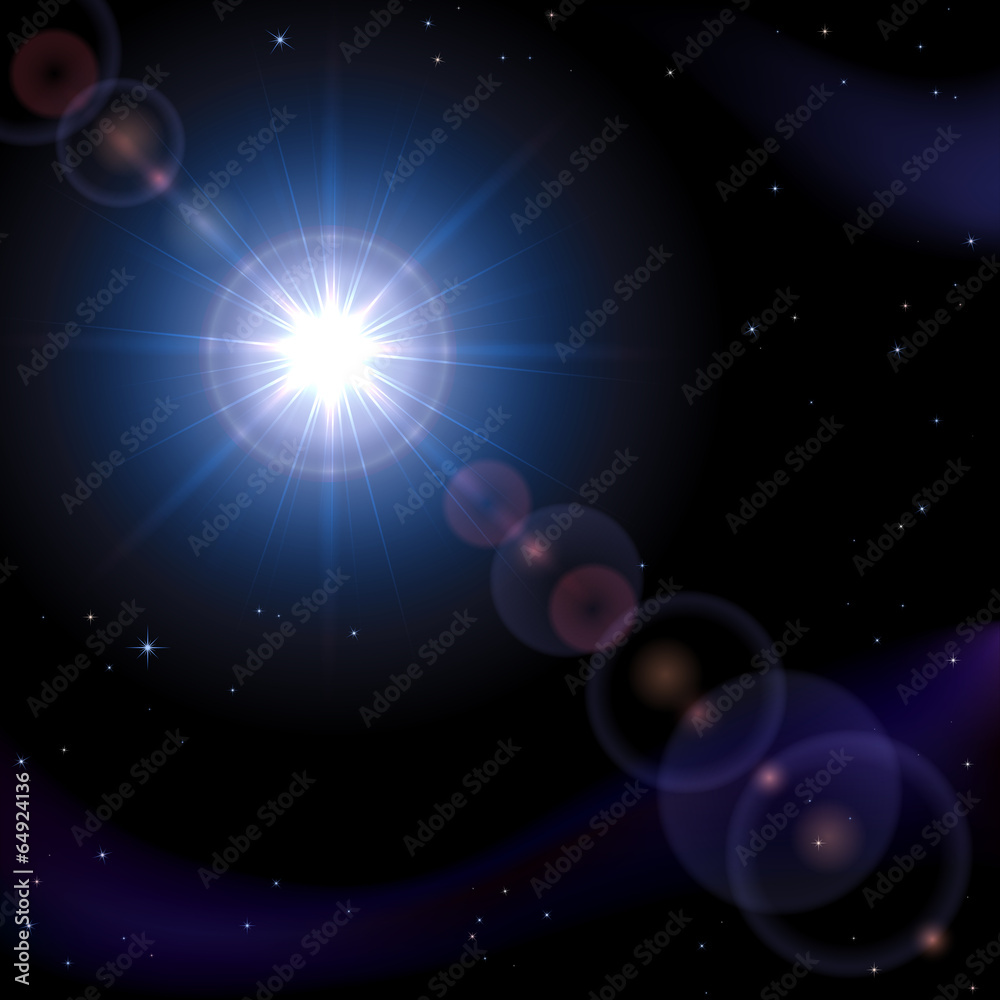 Sun in blue space Sun in blue space