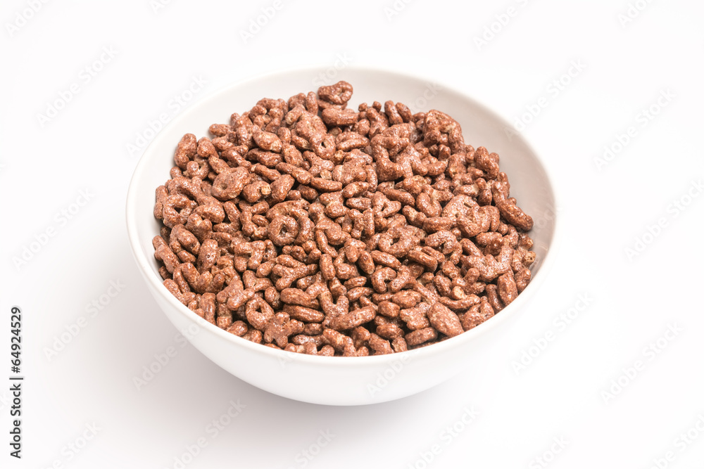 White Bowl Of Chocolate Alphabet Letters Corn Flakes White Bowl Of Chocolate Alphabet Letters Corn Flakes