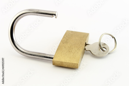 Open Padlock and Keys