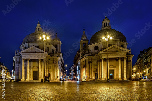 Canvas Print Twin Churches of Piazza del Popolo, Rome