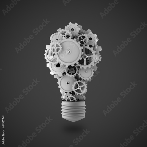 light bulb with gears