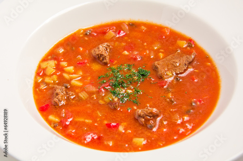 Red borsch with meat