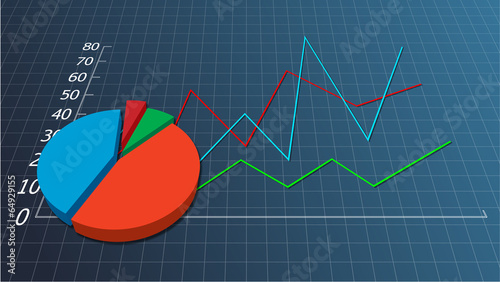 grafici, economia, guadagni, istogramma
