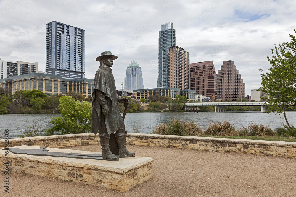 Status of Stevie Ray Vaughan and Downtown Austin, Texas