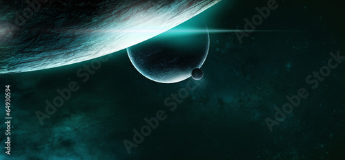 Planets on a starry background