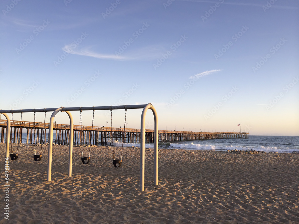 Childrens Outdoor Swings at Ventura Beach, CA Childrens Outdoor Swings at Ventura Beach, CA