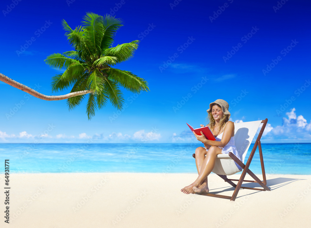 Woman Relaxing on the Beach