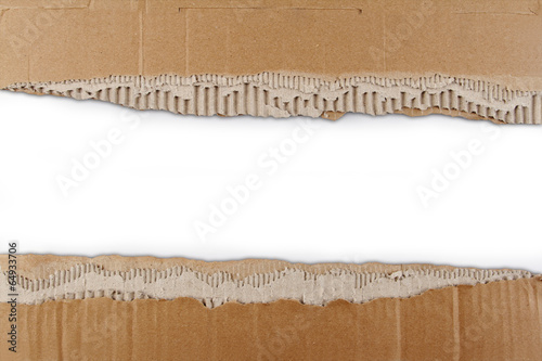 Ripped cardboard background. Copy space