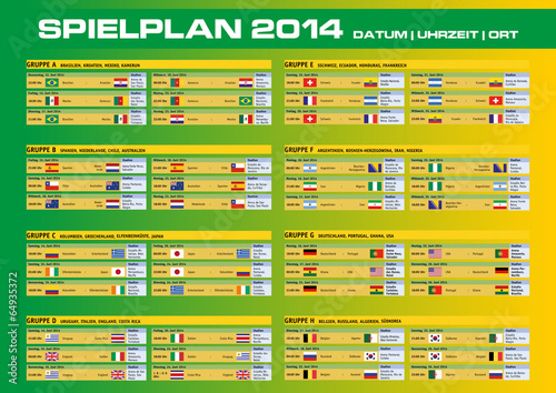 Spielplan 2014 | Datum | Uhrzeit | Ort