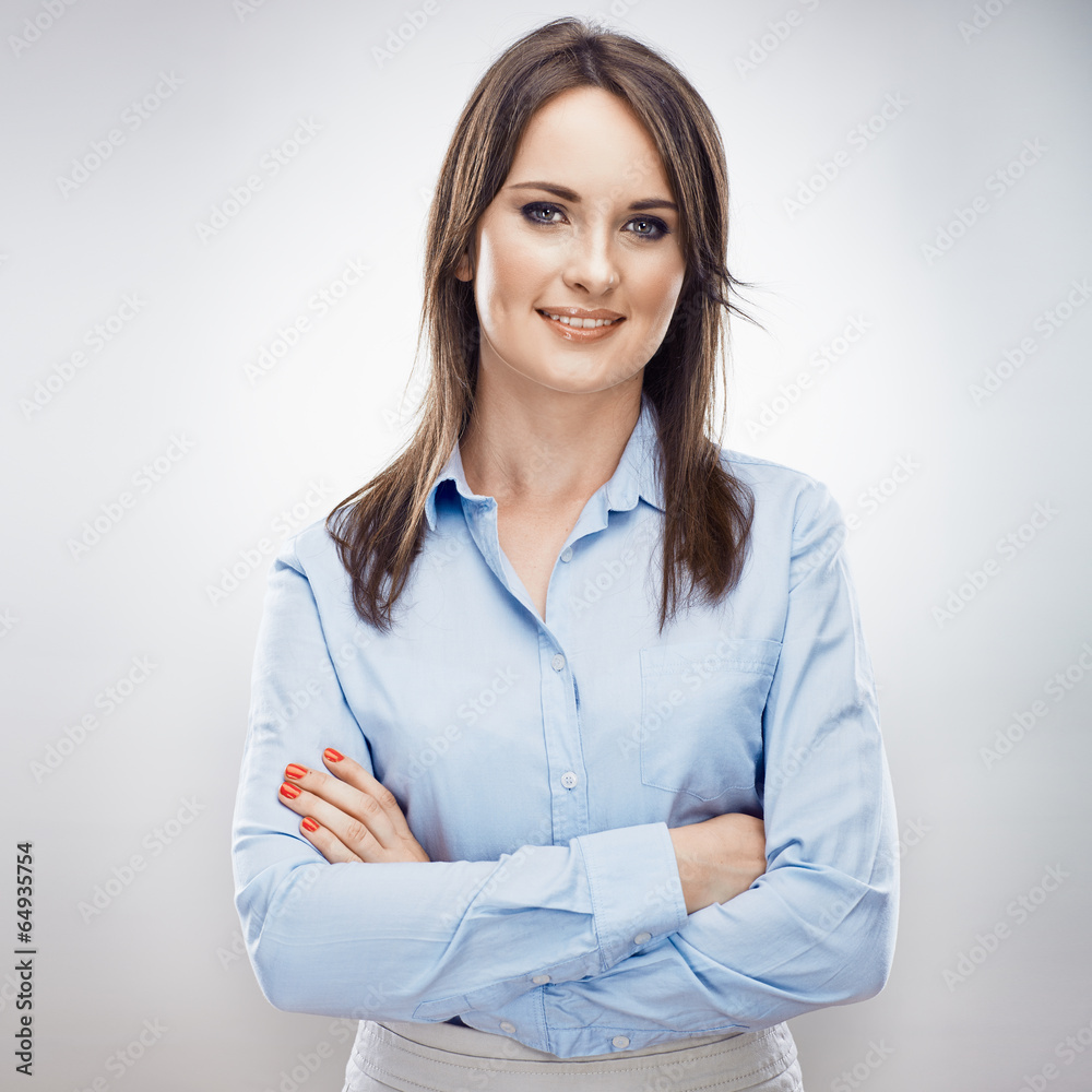 Smiling business woman , crossed arms. Young model. Smiling business woman , crossed arms. Young model.