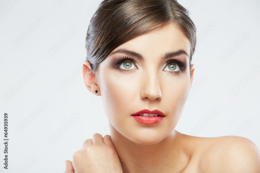 Close up beauty portrait, Young attractive woman face Close up beauty portrait, Young attractive woman face