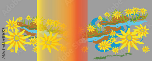 flower chamomile glade of yellow flowers