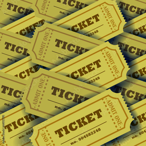 Plenty of tickets with shadows. Vector
