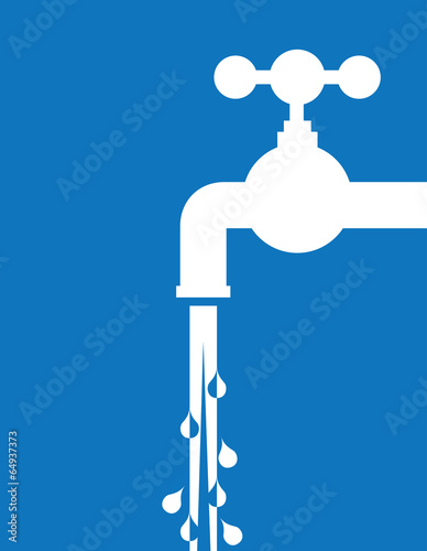 tap water and pipes - illustration