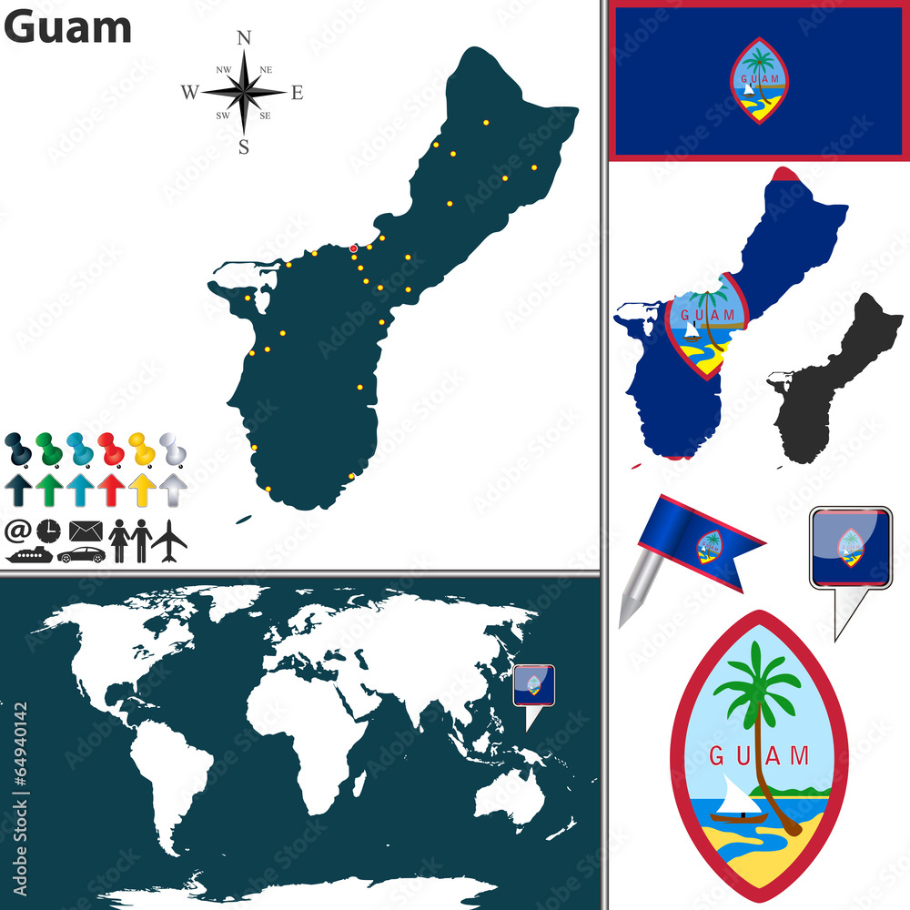 Fototapeta premium Map of Guam