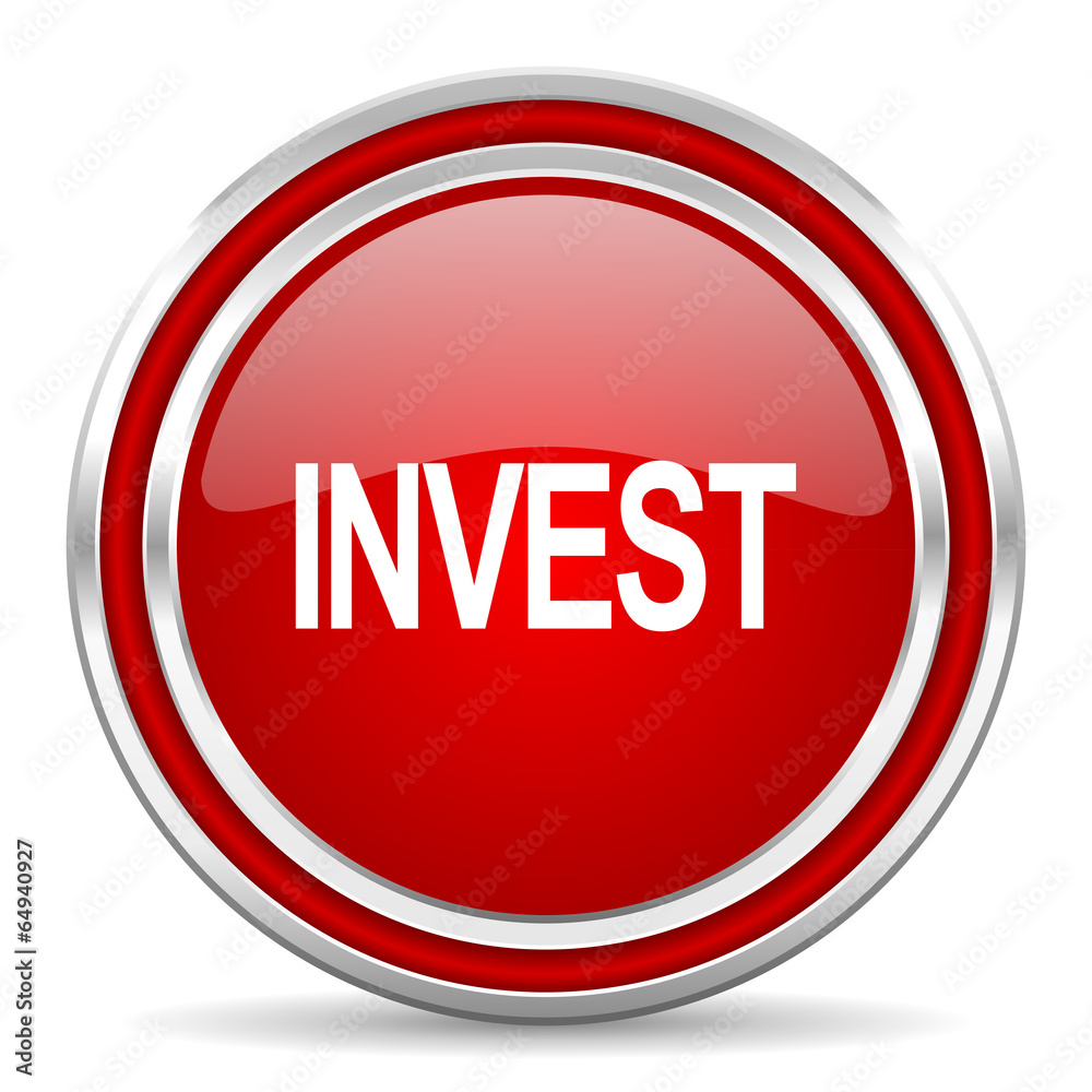 invest red glossy icon invest red glossy icon