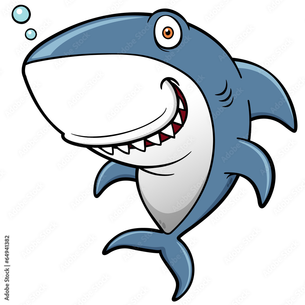 Naklejka premium Vector illustration of Cartoon Shark