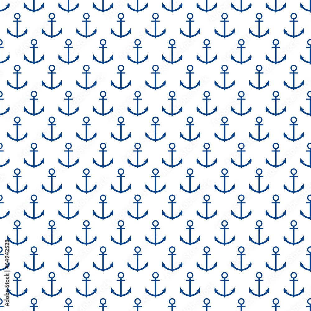 Nautical seamless pattern with anchor