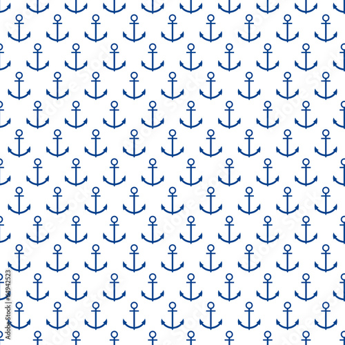 Nautical seamless pattern with anchor