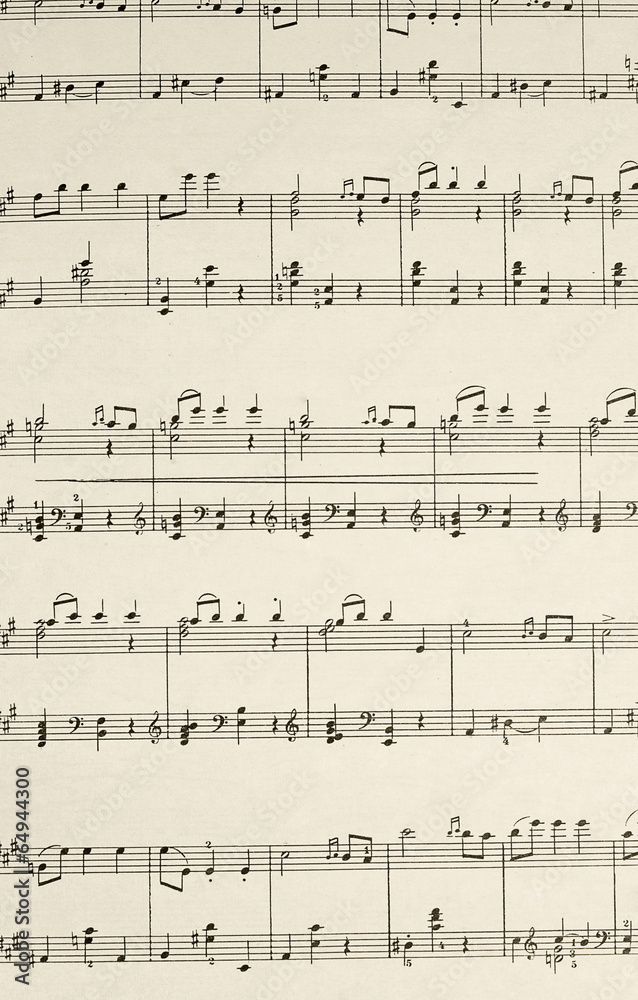 Fototapeta premium Music sheet page - art background