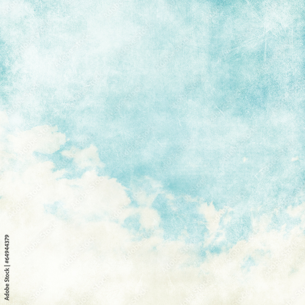 Water color like cloud on old paper texture background - obrazy, fototapety, plakaty 