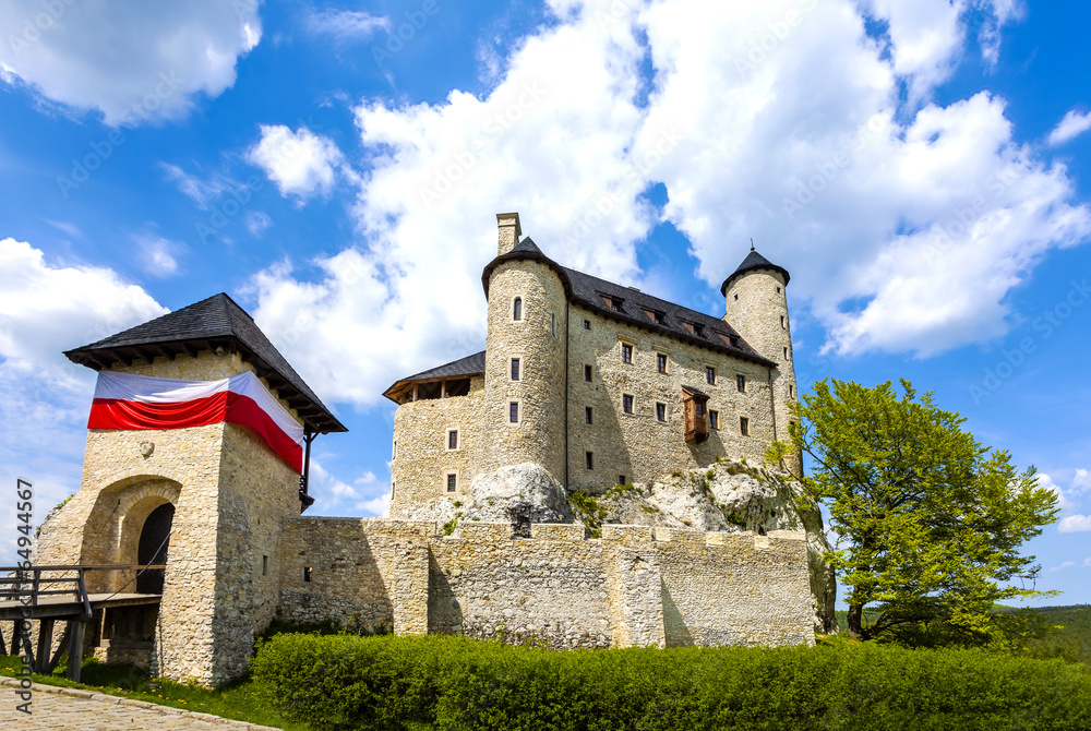 Bobolice castle on sunny day, Poland.