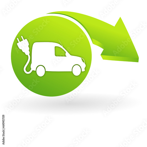 voiture utilitaire   lectrique sur web symbole vert