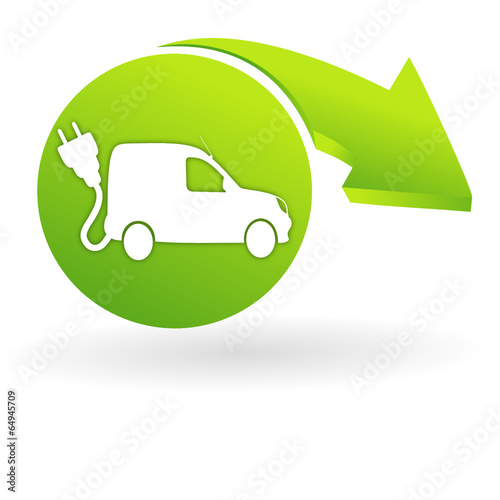 voiture utilitaire électrique sur web symbole vert
