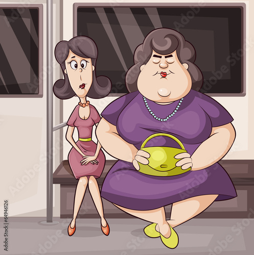 two women in the metro