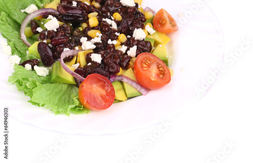Red beans salad with feta cheese.