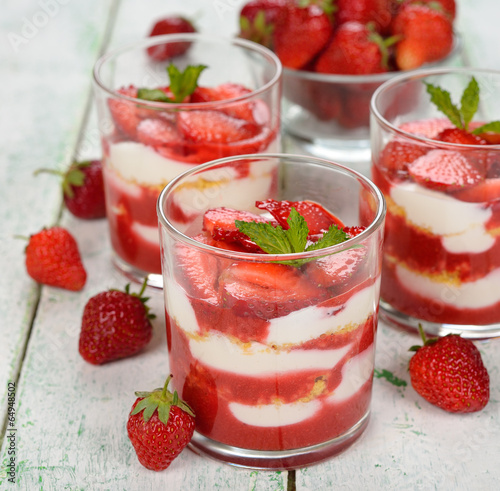 Dessert with strawberries