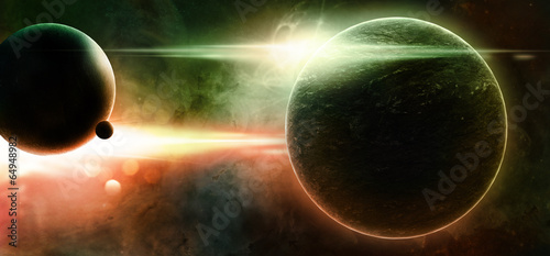 Planets on a starry background
