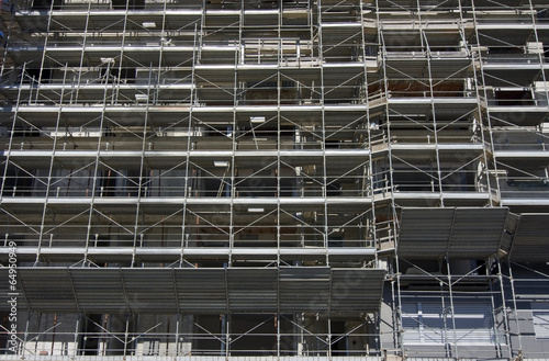 Scaffolding on a construction site of a new building