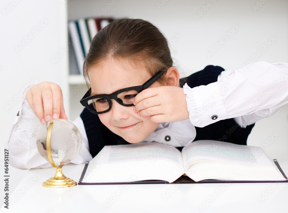 Cute girl is reading book Cute girl is reading book