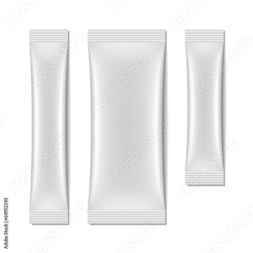 White blank sachet packaging, stick pack